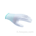 Guanti da lavoro di alta qualità hespax dito di dito di PU White